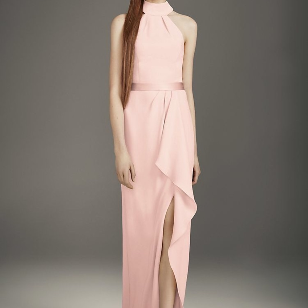 White by Vera Wang Mock-neck Bridesmaid Dress